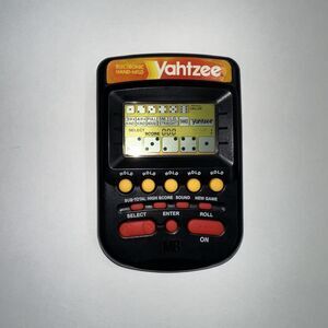 1995 Electronic Handheld Yahtzee Game Black MB Milton Bradley Tested Works USED